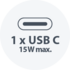1 x USB C 15 W max.