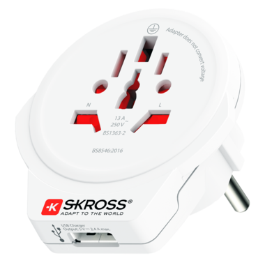 SKROSS Country Adapter Europe to UK weiß; SKROSS Country Adapter EU to UK weiß 