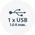 1 x USB 1.0 A max.